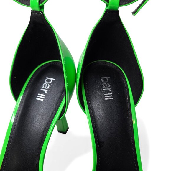 Bar III Womens Idaa Neon Green Patent Pointed Toe Dressy Ankle Strap Shoes 9.5M - Picture 6 of 11